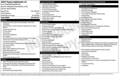 2025 Toyota Highlander LE