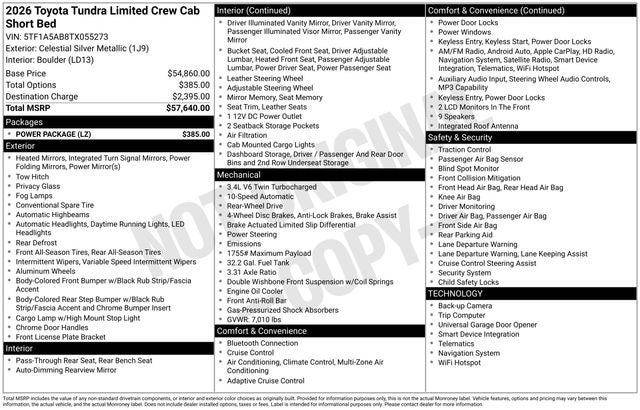 2026 Toyota Tundra Limited