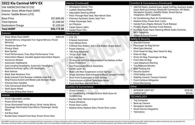 2022 Kia Carnival EX