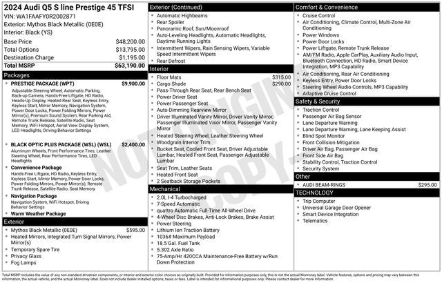 2024 Audi Q5 45 S line Prestige quattro