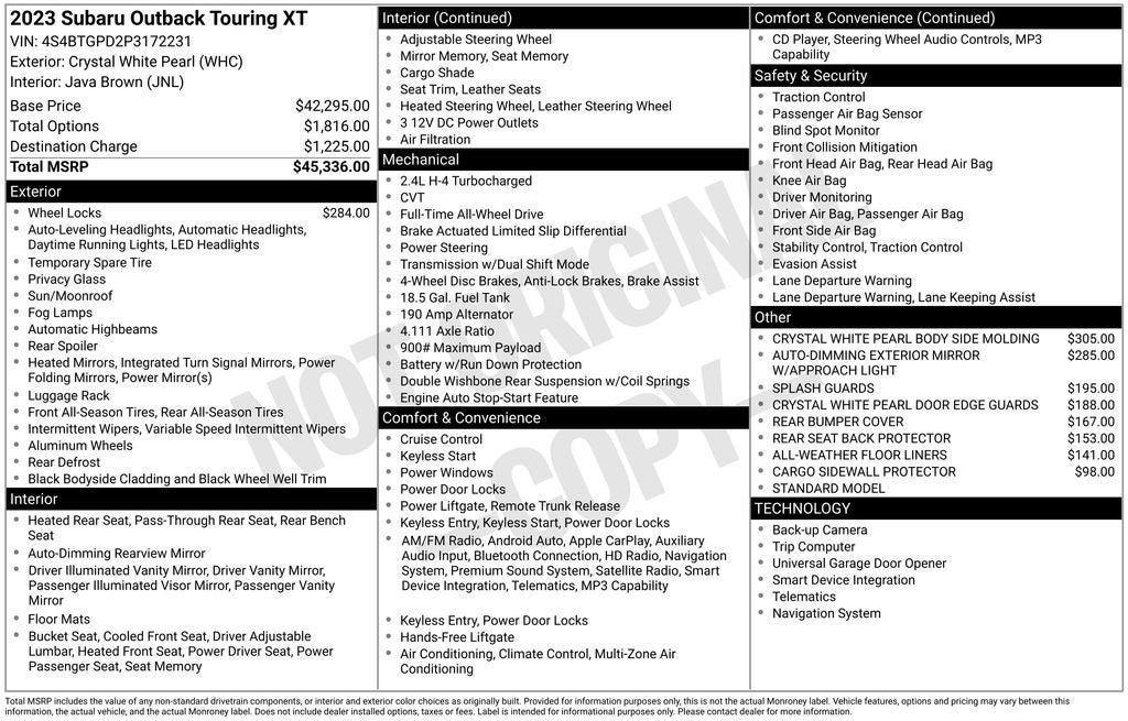 2023 Subaru Outback Touring XT