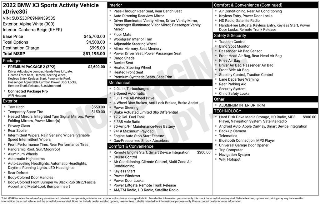 2022 BMW X3 xDrive30i