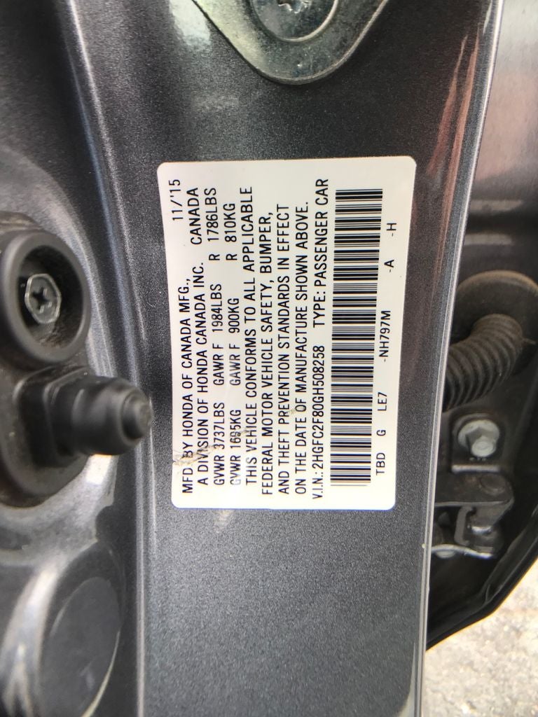 2016 Honda Civic EX w/Honda Sensing