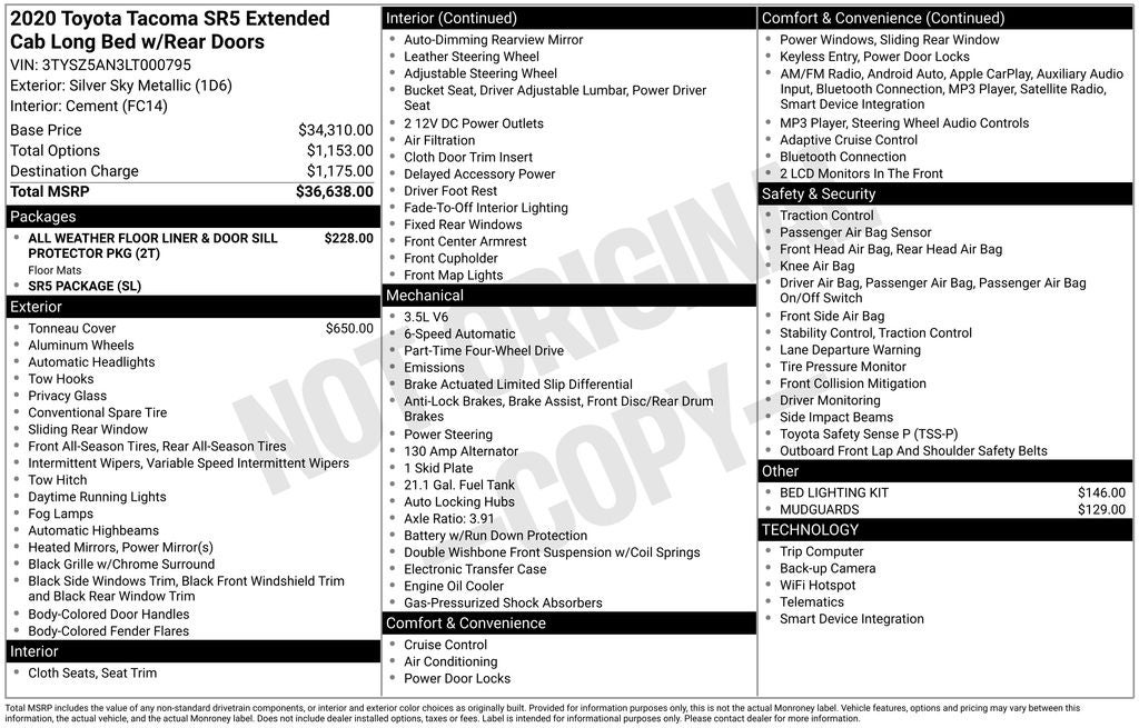 2020 Toyota Tacoma SR5 V6