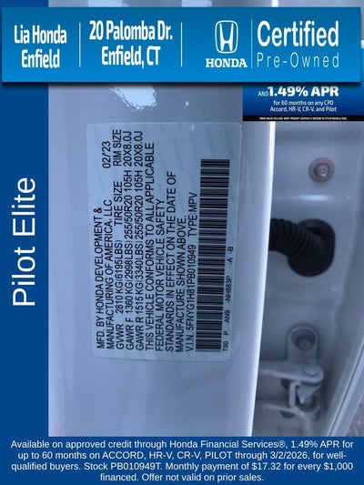 2023 Honda Pilot Elite