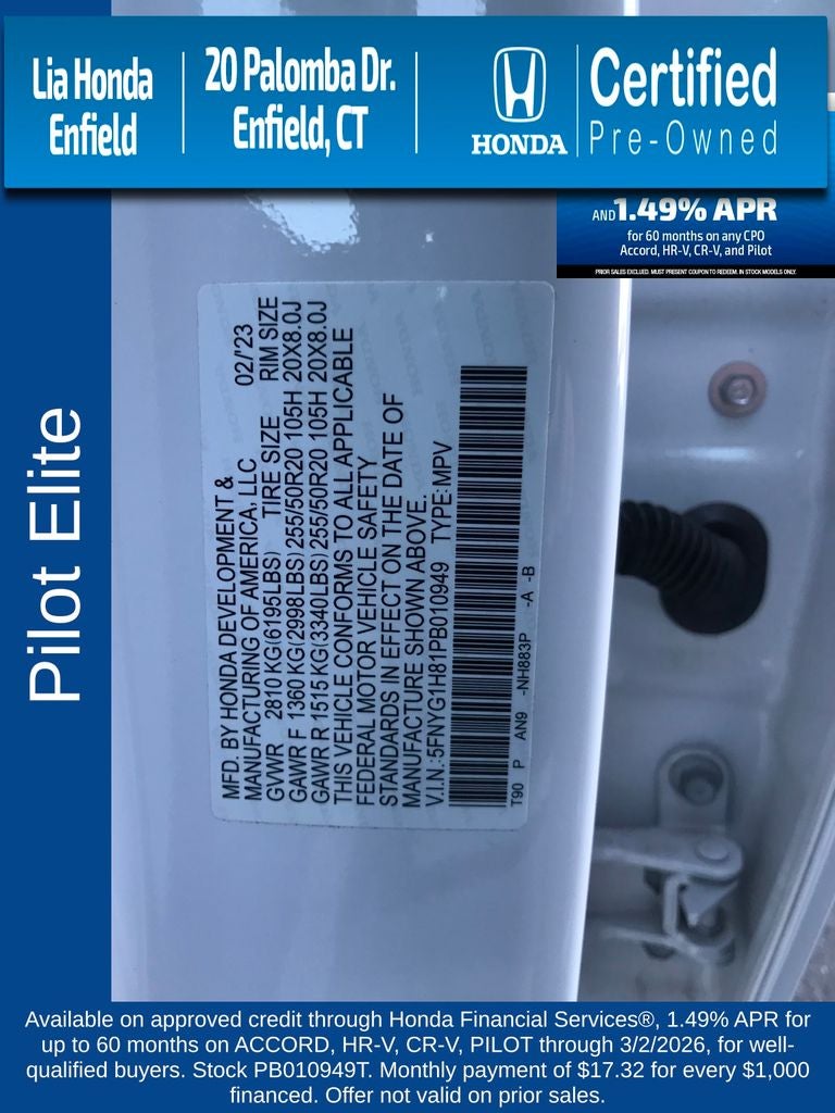 2023 Honda Pilot Elite