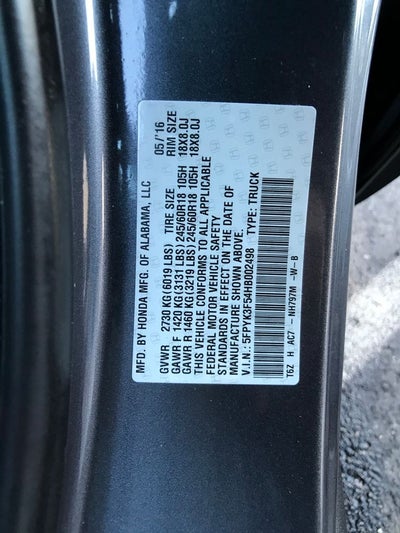 2017 Honda Ridgeline RTL