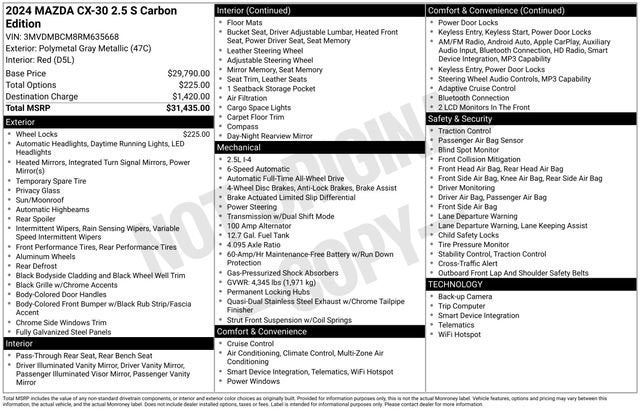 2024 Mazda Mazda CX-30 2.5 S Carbon Edition