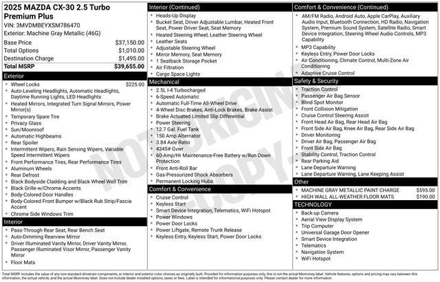 2025 Mazda Mazda CX-30 2.5 Turbo Premium Plus Package