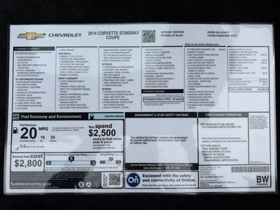 2014 Chevrolet Corvette Stingray Z51 3LT