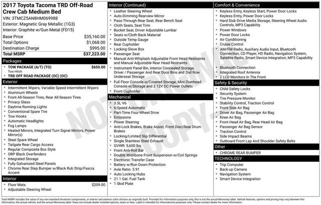 2017 Toyota Tacoma TRD Off Road