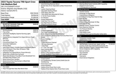 2023 Toyota Tacoma 4WD TRD Sport