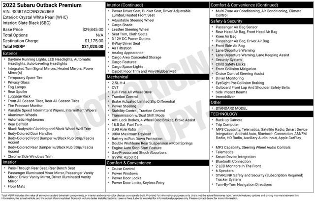 2022 Subaru Outback Premium