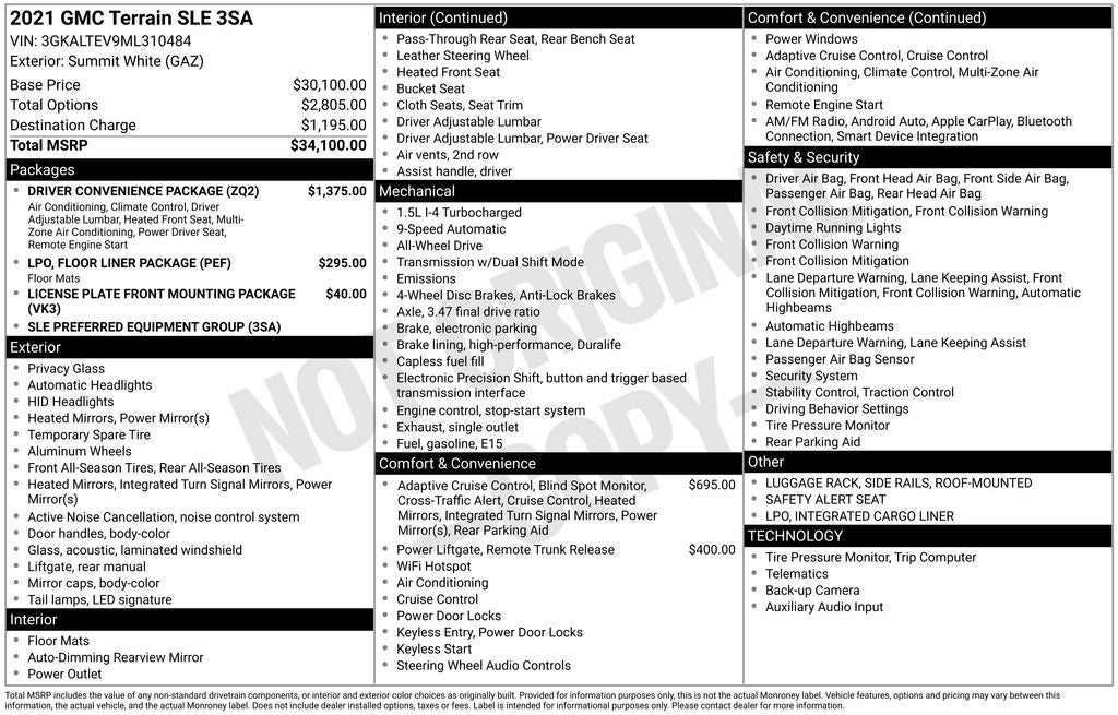 2021 GMC Terrain SLE