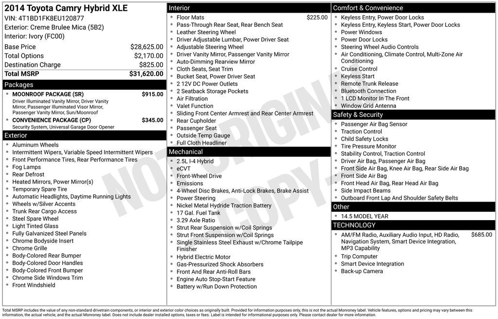 2014 Toyota Camry Hybrid XLE