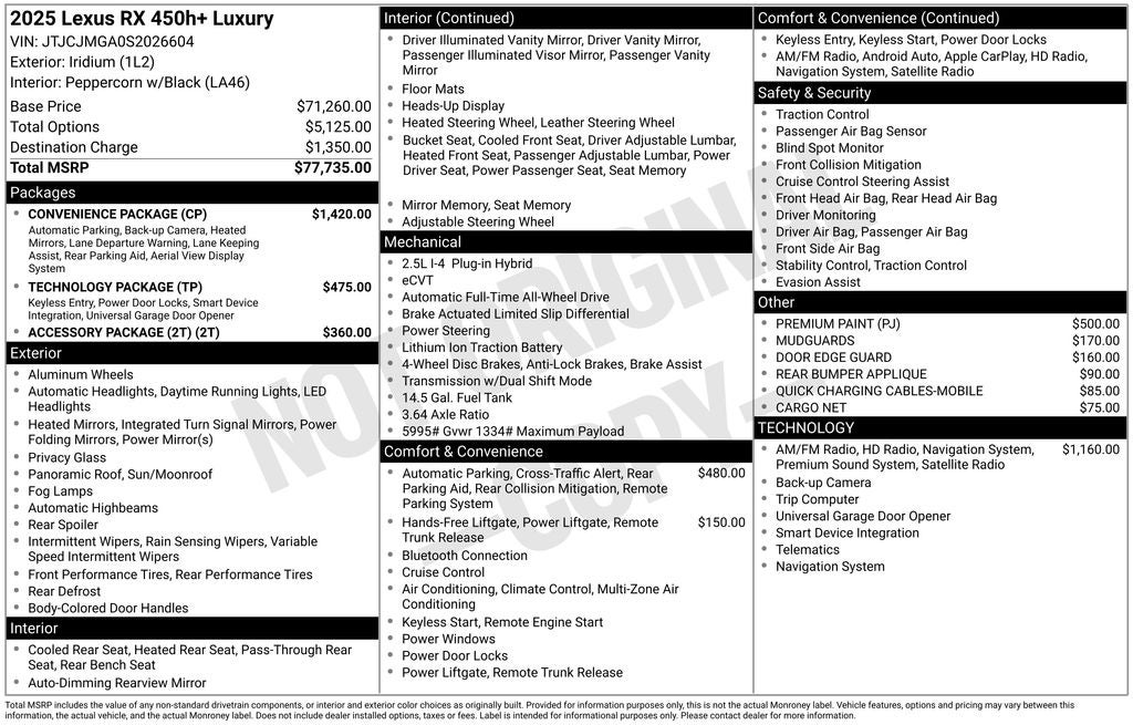 2025 Lexus RX 450h+ Luxury