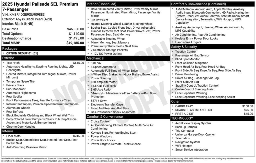 2025 Hyundai Palisade SEL Premium 7 Passenger