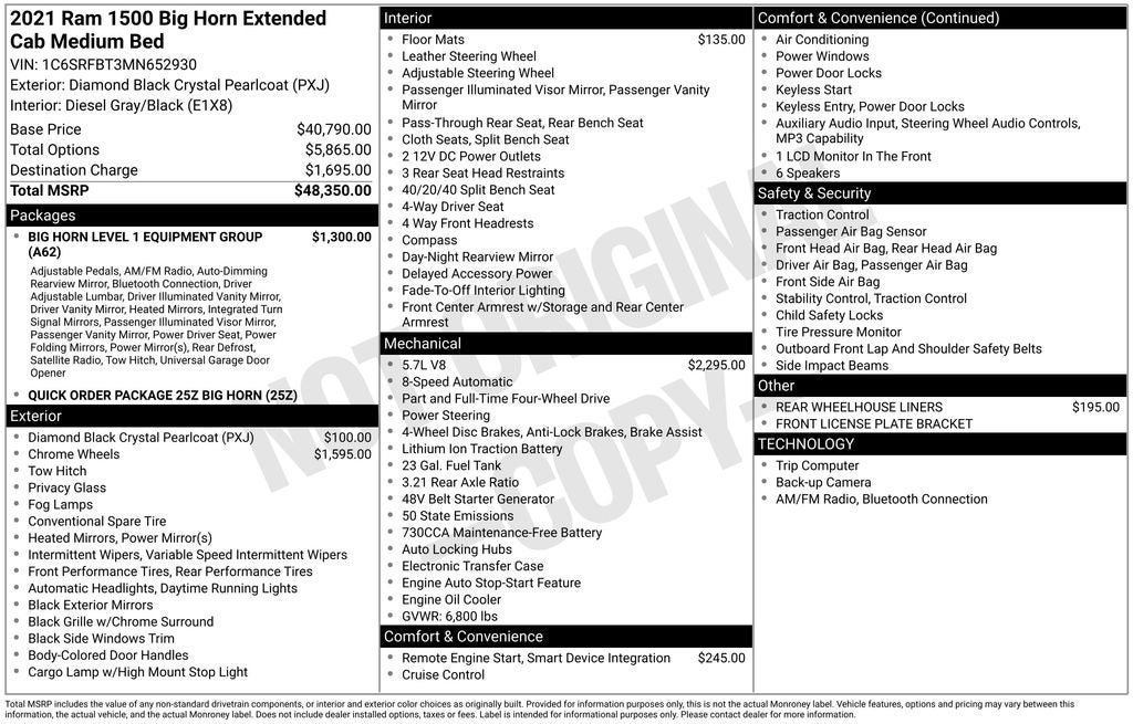 2021 RAM 1500 Big Horn/Lone Star
