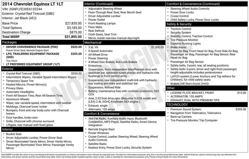 2014 Chevrolet Equinox LT 1LT