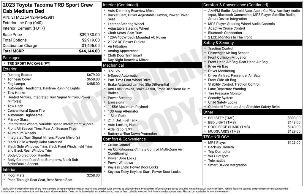 2023 Toyota Tacoma TRD Sport V6