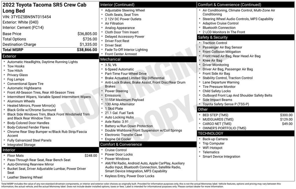 2022 Toyota Tacoma SR5 V6
