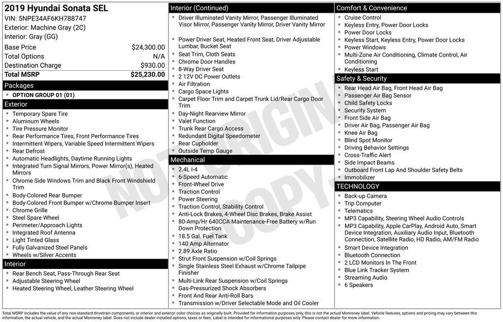 2019 Hyundai Sonata SEL