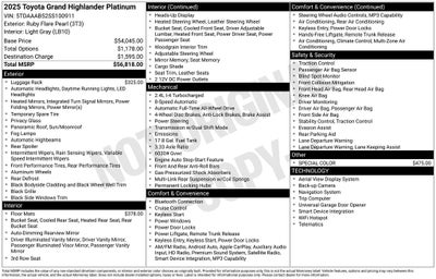 2025 Toyota Grand Highlander Platinum