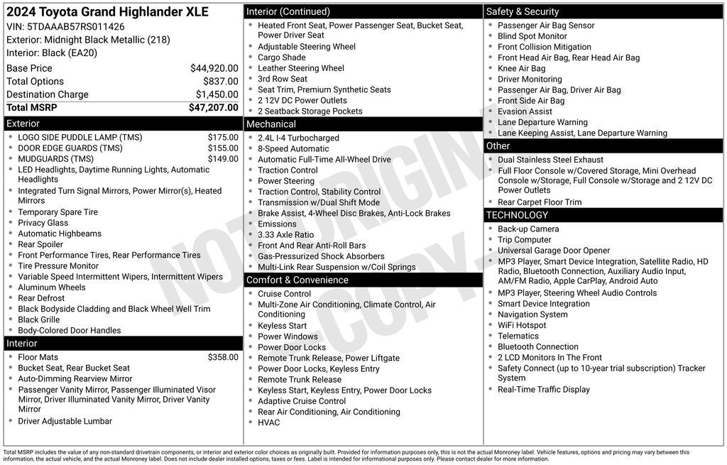 2024 Toyota Grand Highlander XLE