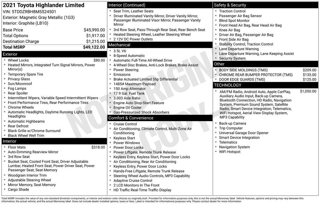 2021 Toyota Highlander Limited