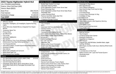 2022 Toyota Highlander Hybrid XLE