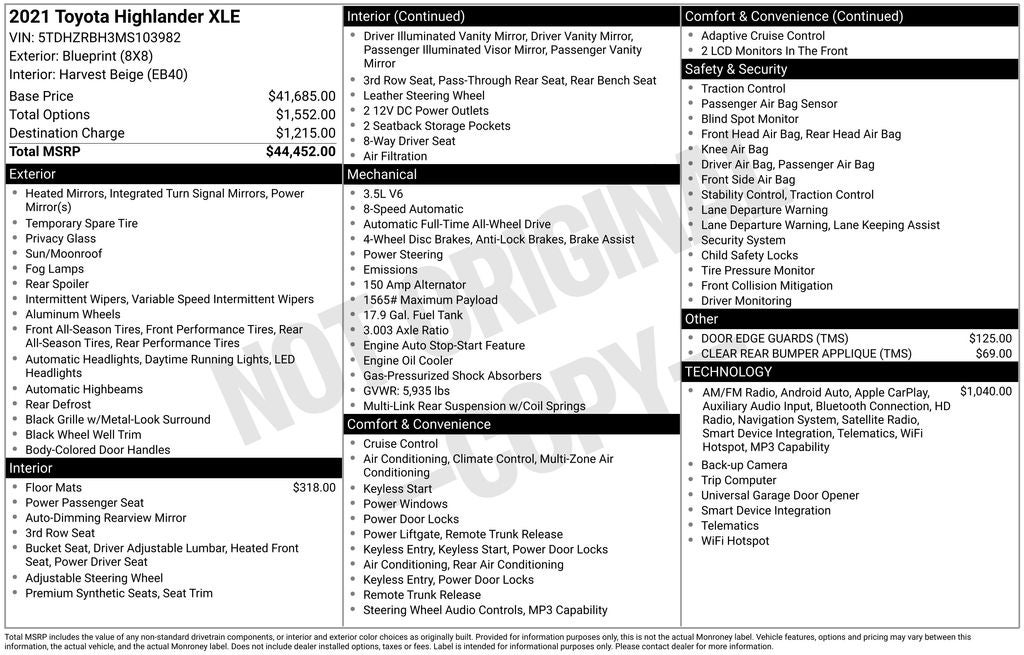 2021 Toyota Highlander XLE