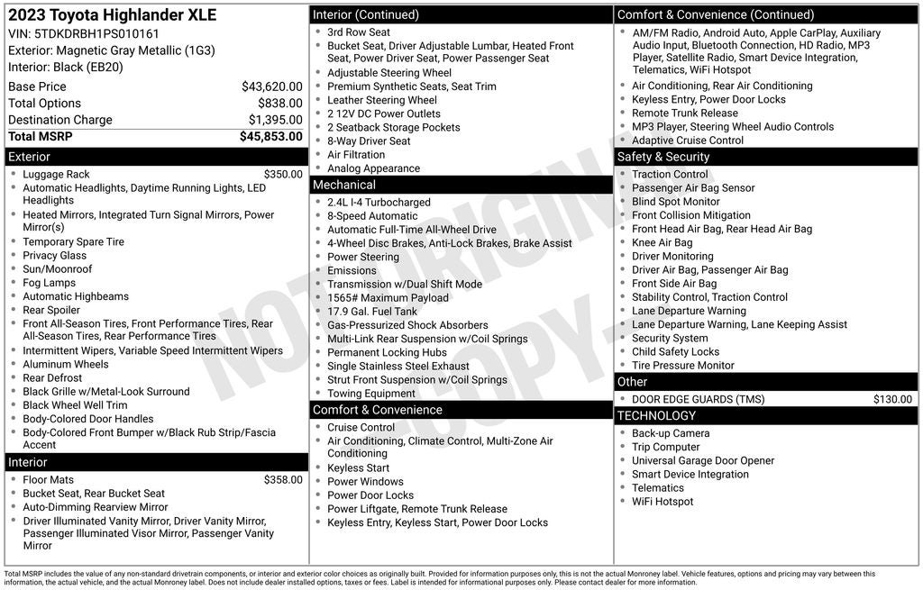 2023 Toyota Highlander XLE