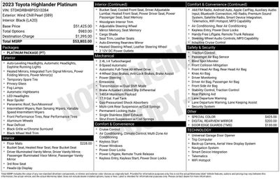 2023 Toyota Highlander Platinum