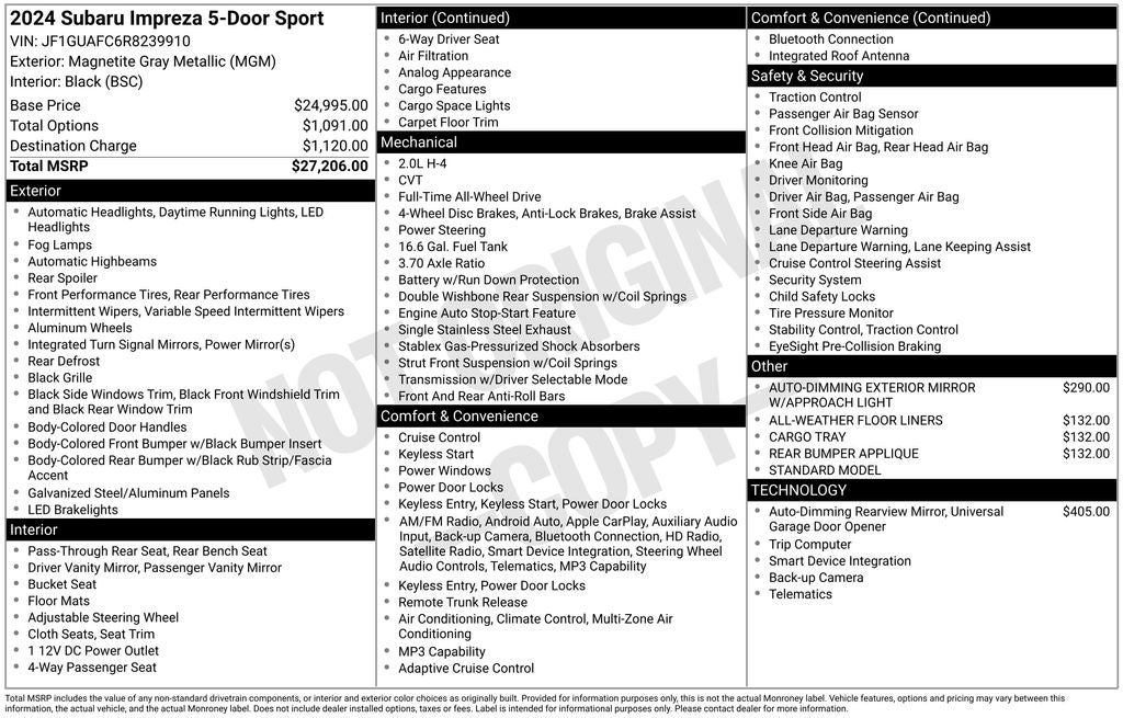 2024 Subaru Impreza Sport