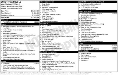 2025 Toyota Prius LE