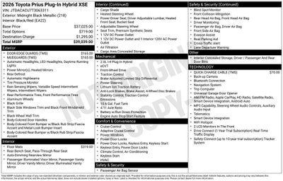 2026 Toyota Prius Plug-In Hybrid XSE