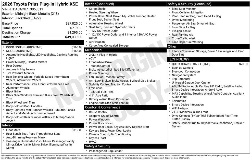2026 Toyota Prius Plug-In Hybrid XSE