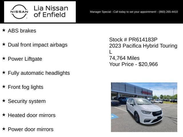 2023 Chrysler Pacifica Hybrid Touring L