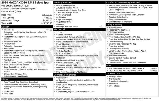 2024 Mazda Mazda CX-30 2.5 S Select Sport