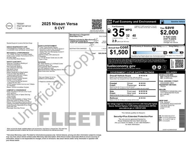 2025 Nissan Versa S
