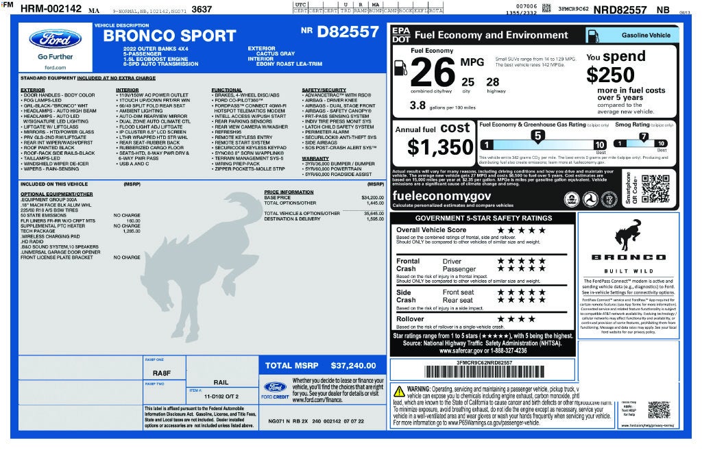 2022 Ford Bronco Sport Outer Banks