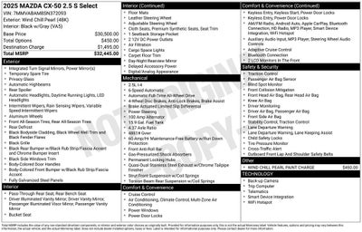 2025 Mazda Mazda CX-50 2.5 S Select Package