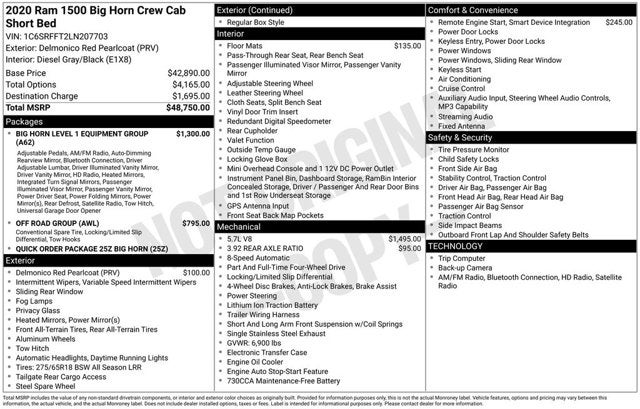 2020 RAM 1500 Big Horn