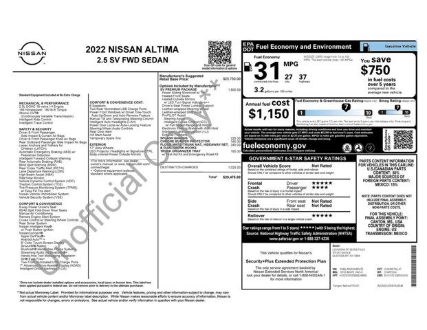 2022 Nissan Altima 2.5 SV