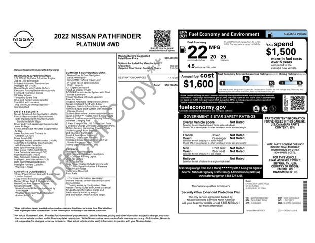 2022 Nissan Pathfinder Platinum