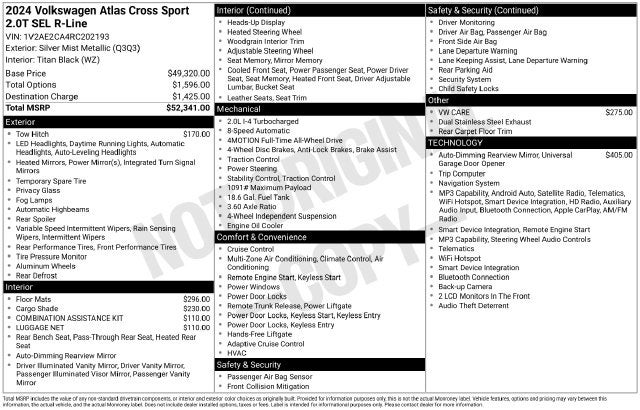 2024 Volkswagen Atlas Cross Sport 2.0T SEL R-Line