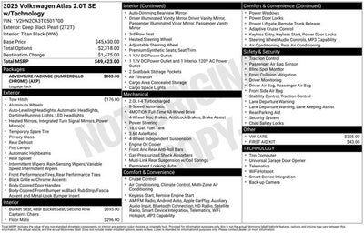 2026 Volkswagen Atlas 2.0T SE w/Technology
