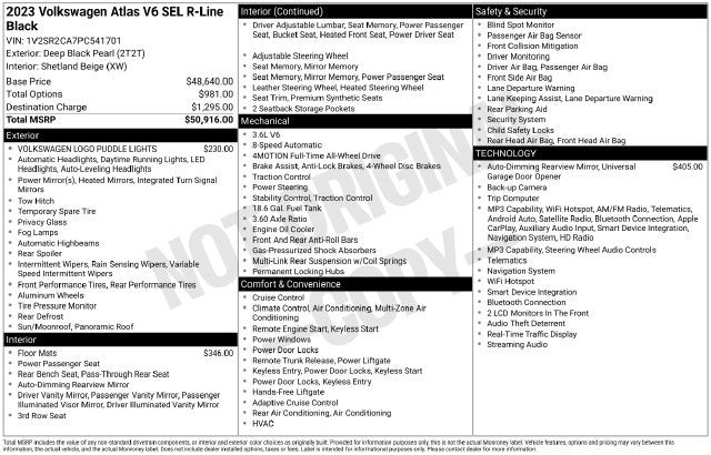 2023 Volkswagen Atlas 3.6L V6 SEL R-Line