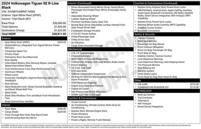 2024 Volkswagen Tiguan 2.0T SE R-Line Black