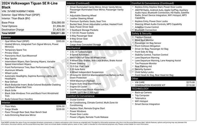 2024 Volkswagen Tiguan 2.0T SE R-Line Black